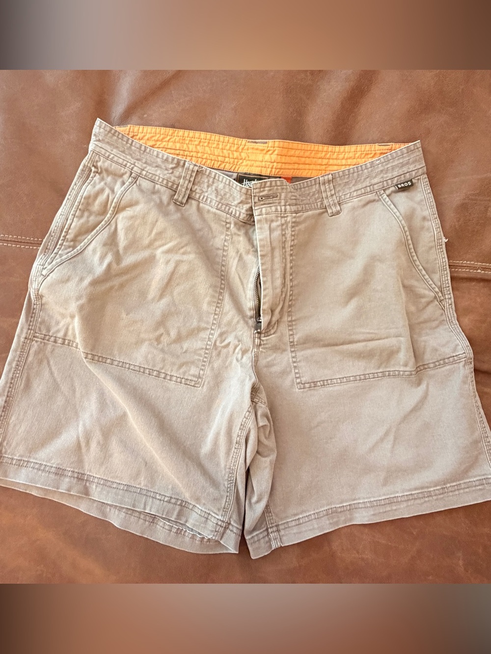 Howler Brothers Beige Shorts with Orange Lining